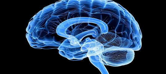 Enhanced brain x ray image revealing neural pathways for advanced neurology research