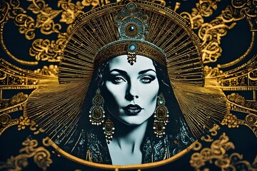 photonegative refractograph empress, screenprint realistic HD .