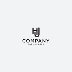 simple and modern letter HJ logo design template elements