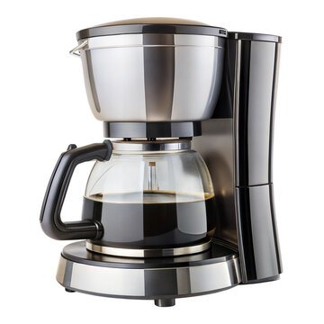Modern coffee maker with fresh coffee on a light background