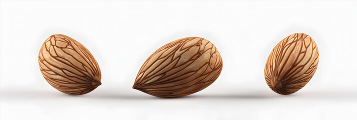 Top view of almond nuts, Almond on wooden background
