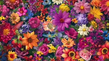A stack of colorful flowers adorns the table, showcasing natures beauty