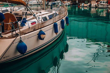 Port Antico of Genoa with yachts and boats. Genoa, Liguria, Italy 26.04.2024 - obrazy, fototapety, plakaty