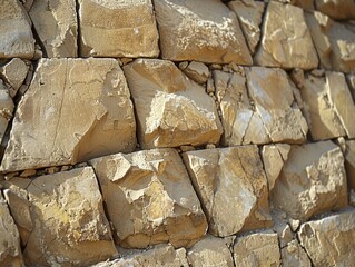 High-magnification view of the Great Pyramid of Giza's stonework, ancient architecture