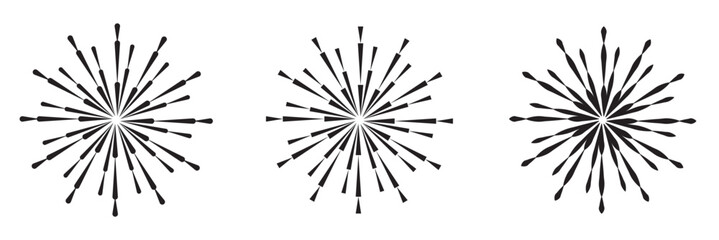 Sunburst element. Radial stripes background. Vector illustration. Sunburst element. Starburst, radial stripes. Set of ray, beam. Vector illustration.