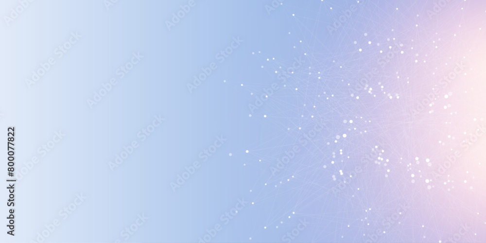 Poster Abstract tech network connection dots. Digital technology and big data analysis background. White background with plexus lines. Geometric background with abstract mesh