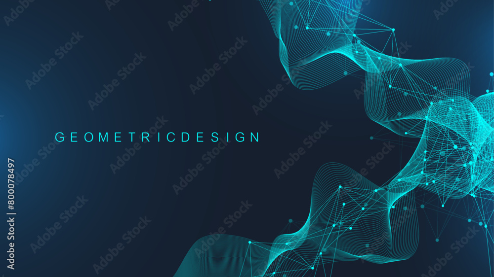 Poster Global network connection banner design template. Header social network communication in the global business concept. Big data visualization. Internet technology