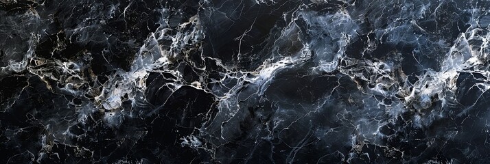 Obraz premium Sophisticated Luxury of Black Marble with White Veining