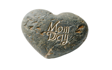 Expressing Love with an Engraved Stone Isolated on Transparent Background PNG.