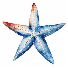 Watercolor Popular Starfish, clipart Illustration, Generative Ai