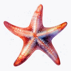 Watercolor Popular Starfish, clipart Illustration, Generative Ai