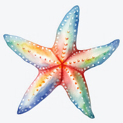 Watercolor Popular Starfish, clipart Illustration, Generative Ai
