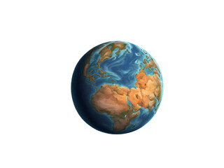 A 3D planet on a transparent background, interstellar travel, Mars or Earth, planets in space