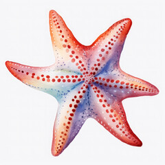 Watercolor Popular Starfish, clipart Illustration, Generative Ai