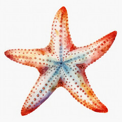 Watercolor Popular Starfish, clipart Illustration, Generative Ai