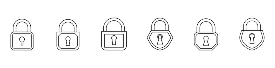 Lock Icon isolated on white background, padlock icon, Set of security icons, Lock icon set. Locked and unlocked vector icon set. big padlock vector type icon