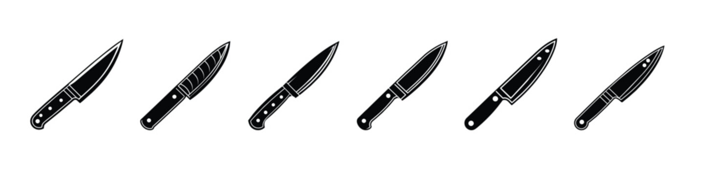 Knife icon, knife icon set, Knife icon in flat style isolated on white background. knife surgery vector silhouette for website symbol icon