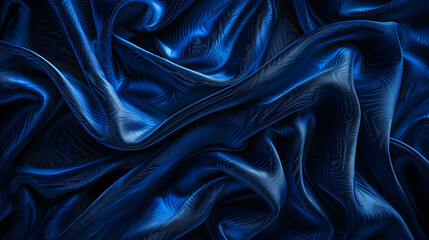Obraz premium Elegant Blue Velvet Texture with Luxurious Fabric Folds in High-End Fashion and Design