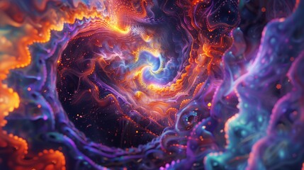 Lost in a realm of surreal dreams, you stumble upon a mesmerizing Abstract colorful psychedelic acid trip portal.