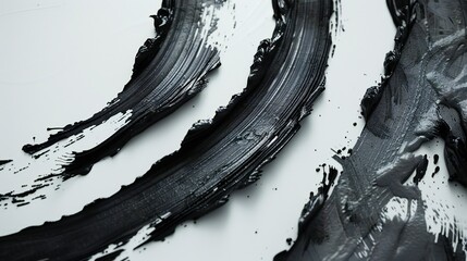 A visual feast unfolds with bold black brush strokes making their mark on a pristine white surface.