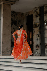 beautiful Indian bride wearing a traditional Indian bridal dress