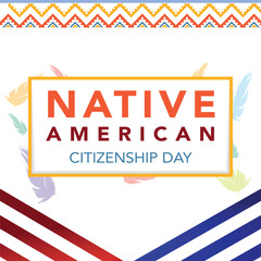 celebrate american indian citizenship day on june 2. Native American Day. Native American Day concept banner, poster, greetings card, celebration etc. Indigenous People symbol vector illustration.
