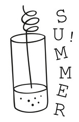 Funny icon of cocktail, celebrating summer