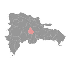 Monsenor Nouel Province map, administrative division of Dominican Republic. Vector illustration.