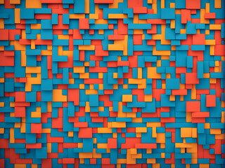 An abstract background composed of colored rectangular blocks, leaving blank spaces for text, with a colorful background