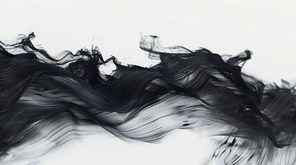 The essence of creativity captured in the fluidity of black brush strokes on white paper.