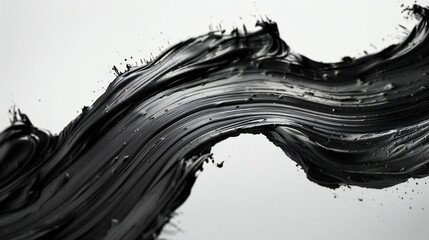 The magic of monochrome: bold black brush strokes breathe life into a pristine white background.