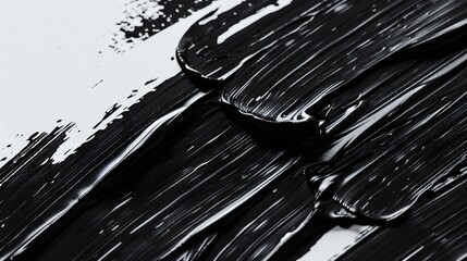 The interplay of light and shadow: dynamic black brush strokes cast against a pure white canvas.