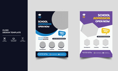 Modern New School Admission Template Flyer Design, 