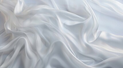 Obraz premium Flowing white silk: Delicate and fine, suitable for luxury textiles and apparel design.