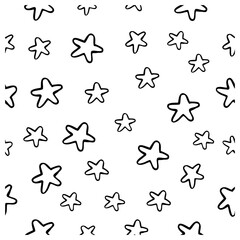 background, star, seamless simple vector hand draw sketch doodle