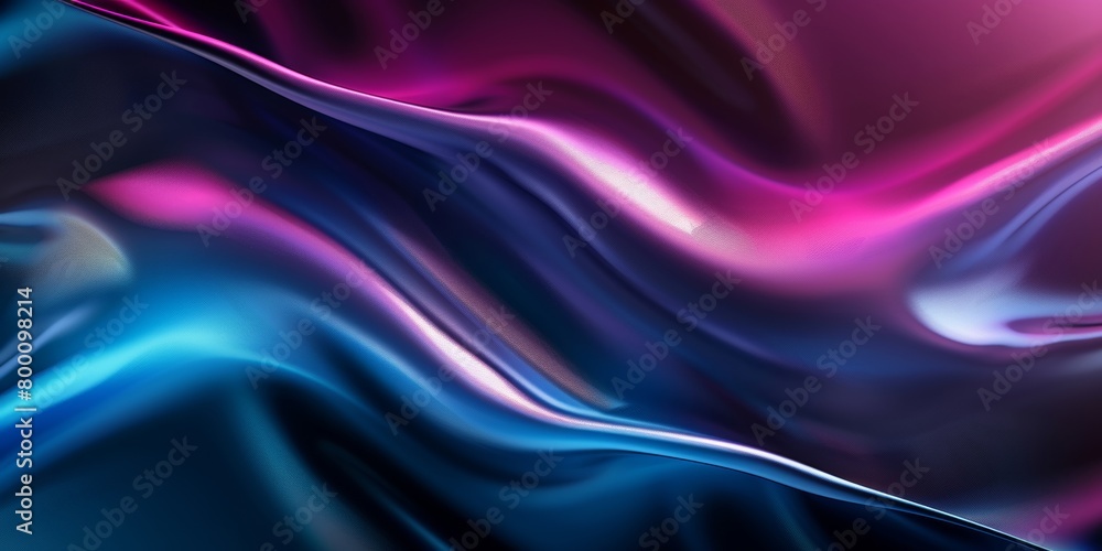 Poster neon colored silk-like texture flowing in an abstract vibrant wave pattern.