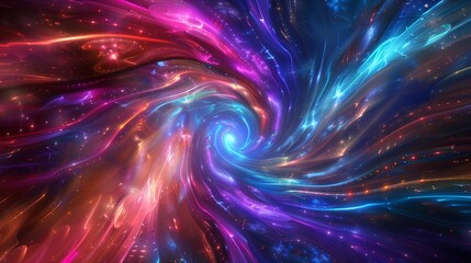 Within the depths of a cosmic abyss, a luminous Abstract colorful psychedelic acid trip portal pulsates with energy, perfect for adding text.