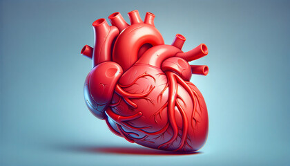 人間の心臓の3Dイラストイメージ