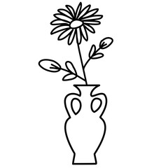 flower vase line icon