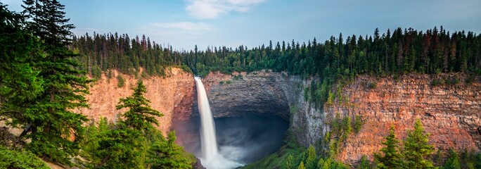 Majestic Cascades: Helmcken Falls, 141m Waterfall in Wells Gray Provincial Park, British Columbia,...
