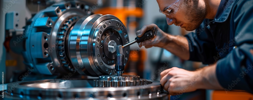 Poster engineering metrology, a probe from a coordinate measurement machine taking measurements from a engi