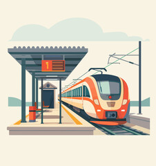a train is pulling into a train station - obrazy, fototapety, plakaty