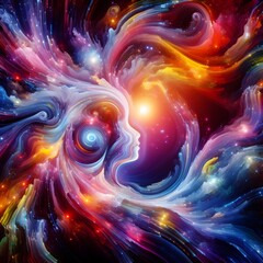 Fototapeta premium Abstract colorful shapes Ethereal Echo swirling dreamlike atmosphere