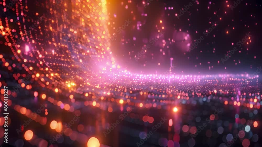 Poster swirling galaxy of lights representing data flow in cyberspace