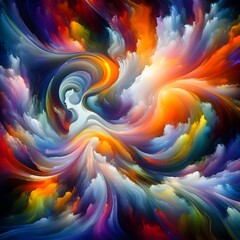 Fototapeta premium Abstract colorful shapes Ethereal Echo swirling dreamlike atmosphere