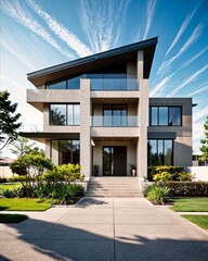 Fototapeta na wymiar modern house exterior architecture design