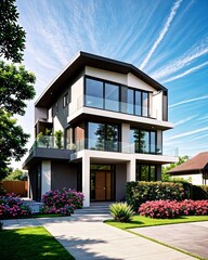 Fototapeta premium modern house exterior architecture design