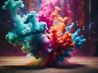 colorful background with smoke