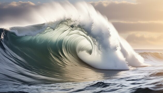 wave breaking into the water