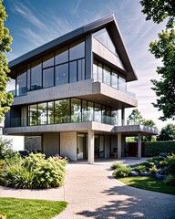 Fototapeta premium modern house exterior architecture design